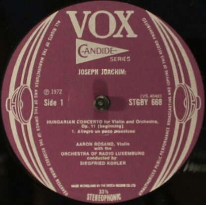VOX (6) STGBY 668 - Joseph Joachim, Jenő Hubay, George Enescu, A - Image 3