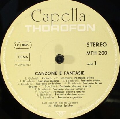 Thorofon Capella MTH 200 - Giovanni Gabrieli, Adriano Banchieri, - Image 5