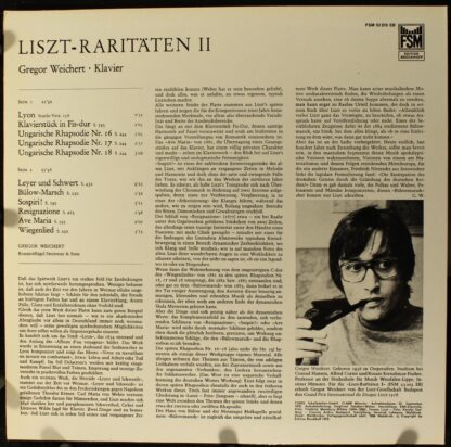 FSM FSM 53216 EB - Franz Liszt, Gregor Weichert - Liszt Raritäte - Image 2