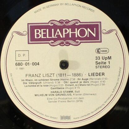Bellaphon Germany 680-01-004 - Franz Liszt, Robert Franz (2), Ha - Image 5