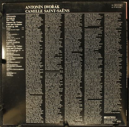 His Master's Voice 1C 037-01 924 - Antonín Dvořák, Camille Saint - Image 2