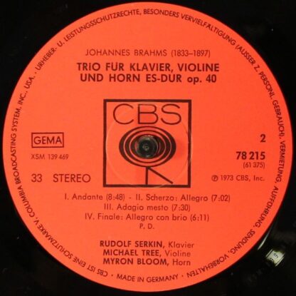 CBS 78215 - Robert Schumann, Johannes Brahms, Rudolf Serkin, Mic - Image 6