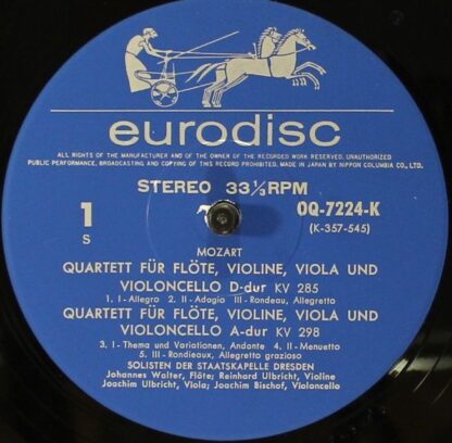 Eurodisc OQ-7224-K - Wolfgang Amadeus Mozart - Quartetts Für Flö - Image 3