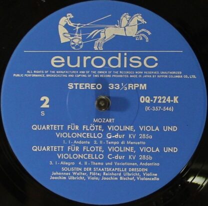 Eurodisc OQ-7224-K - Wolfgang Amadeus Mozart - Quartetts Für Flö - Image 4