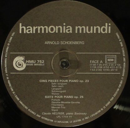 Harmonia Mundi HMU 752 - Arnold Schoenberg, Claude Helffer - Int - Image 3
