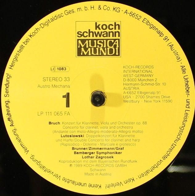 Koch Schwann Musica Mundi 111 065 FA - Max Bruch, Witold Lutosla - Image 4