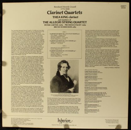 hyperion A66077 - Bernhard Henrik Crusell, Thea King, The Allegr - Image 2