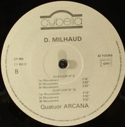 Cybelia CY 653 - Darius Milhaud, Quatuor Arcana - Integrale Des - Image 6