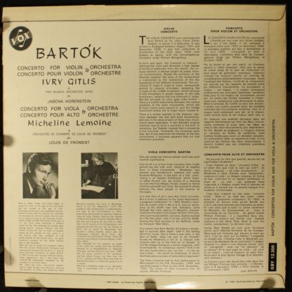 VOX (6) GBY 12.300 - Béla Bartók, Ivry Gitlis, Micheline Lemoine - Image 2