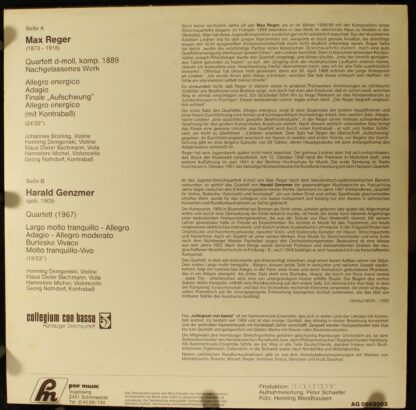 Pair Music AG 0982003 - Max Reger, Harald Genzmer, Collegium Con - Image 2
