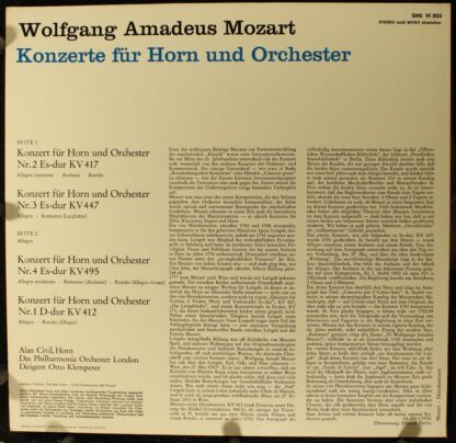 EMI Electrola SME 91 205 - Wolfgang Amadeus Mozart, Alan Civil, - Image 2