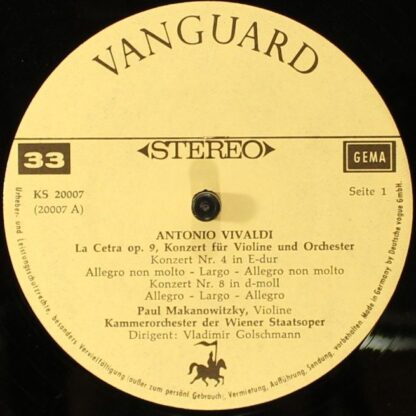 Vanguard KS 20007 - Antonio Vivaldi - La Cetra Op.9, Konzerte Fü - Image 3