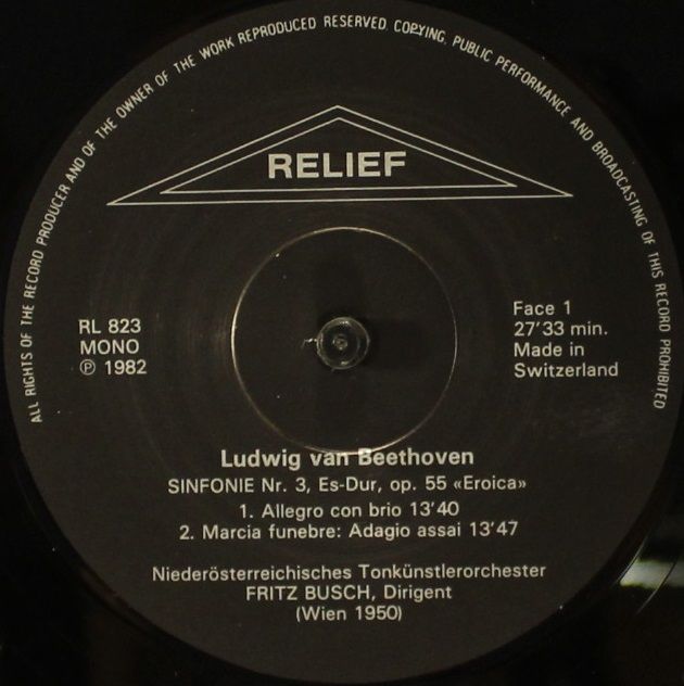 Relief RL 823 - Ludwig van Beethoven, Fritz Busch - Symphonie N - Image 5