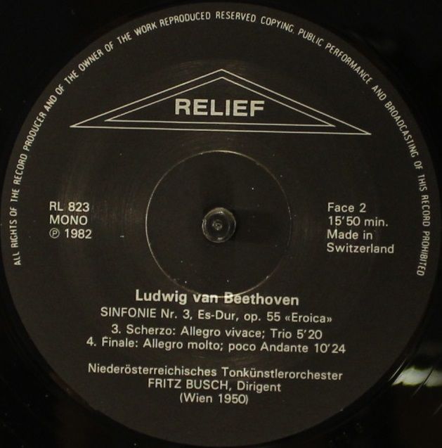 Relief RL 823 - Ludwig van Beethoven, Fritz Busch - Symphonie N - Image 6