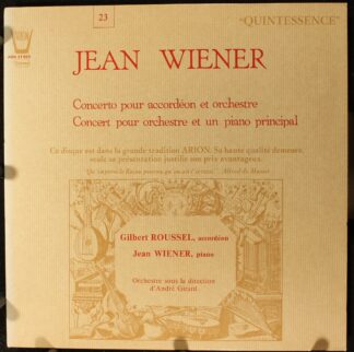 ARION ARN 31923 - Jean Wiener, Gilbert Roussel, André Girard - C
