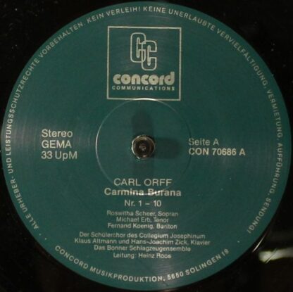 Concord Communications CON 70686 - Carl Orff, Heinz Roos - Carmi - Image 5
