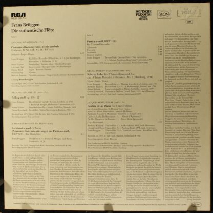 RCA RL-30814 - Frans Brüggen - Die Authentische Flöte - Image 2