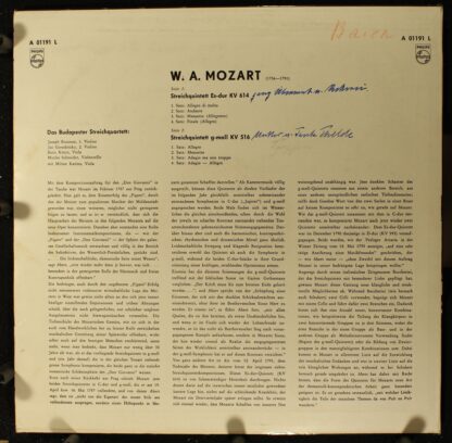 Philips A 01191 L - Wolfgang Amadeus Mozart, Budapest String Qua - Image 2