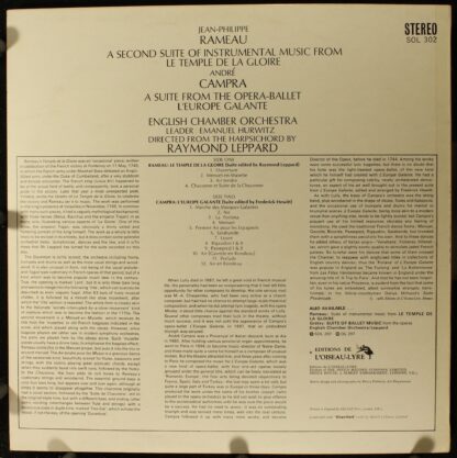 L'Oiseau-Lyre SOL 302 - Jean-Philippe Rameau, André Campra, Engl - Image 2