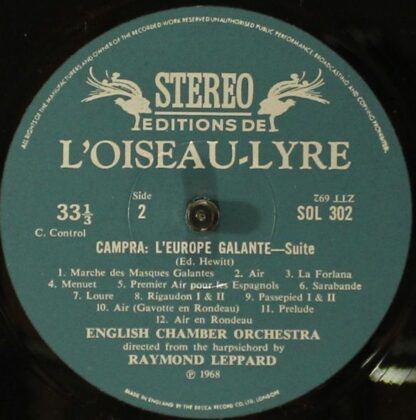 L'Oiseau-Lyre SOL 302 - Jean-Philippe Rameau, André Campra, Engl - Image 3