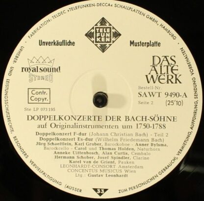 Telefunken SAWT 9490-A - Wilhelm Friedemann Bach, Carl Philipp E - Image 5