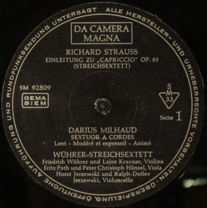 Da Camera Magna SM 92809 - Richard Strauss, Darius Milhaud, Bohu - Image 4