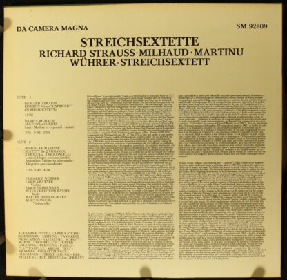 Da Camera Magna SM 92809 - Richard Strauss, Darius Milhaud, Bohu - Image 2