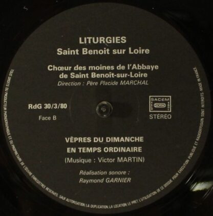 Disques RDG RdG 30/03/80 - Various - Liturgies - Saint-Benoît-Su - Image 6