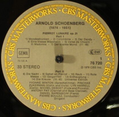 CBS Masterworks M 42072 - Arnold Schoenberg, Pierre Boulez, Pinc - Image 7