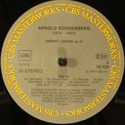 CBS Masterworks M 42072 - Arnold Schoenberg, Pierre Boulez, Pinc - Image 8