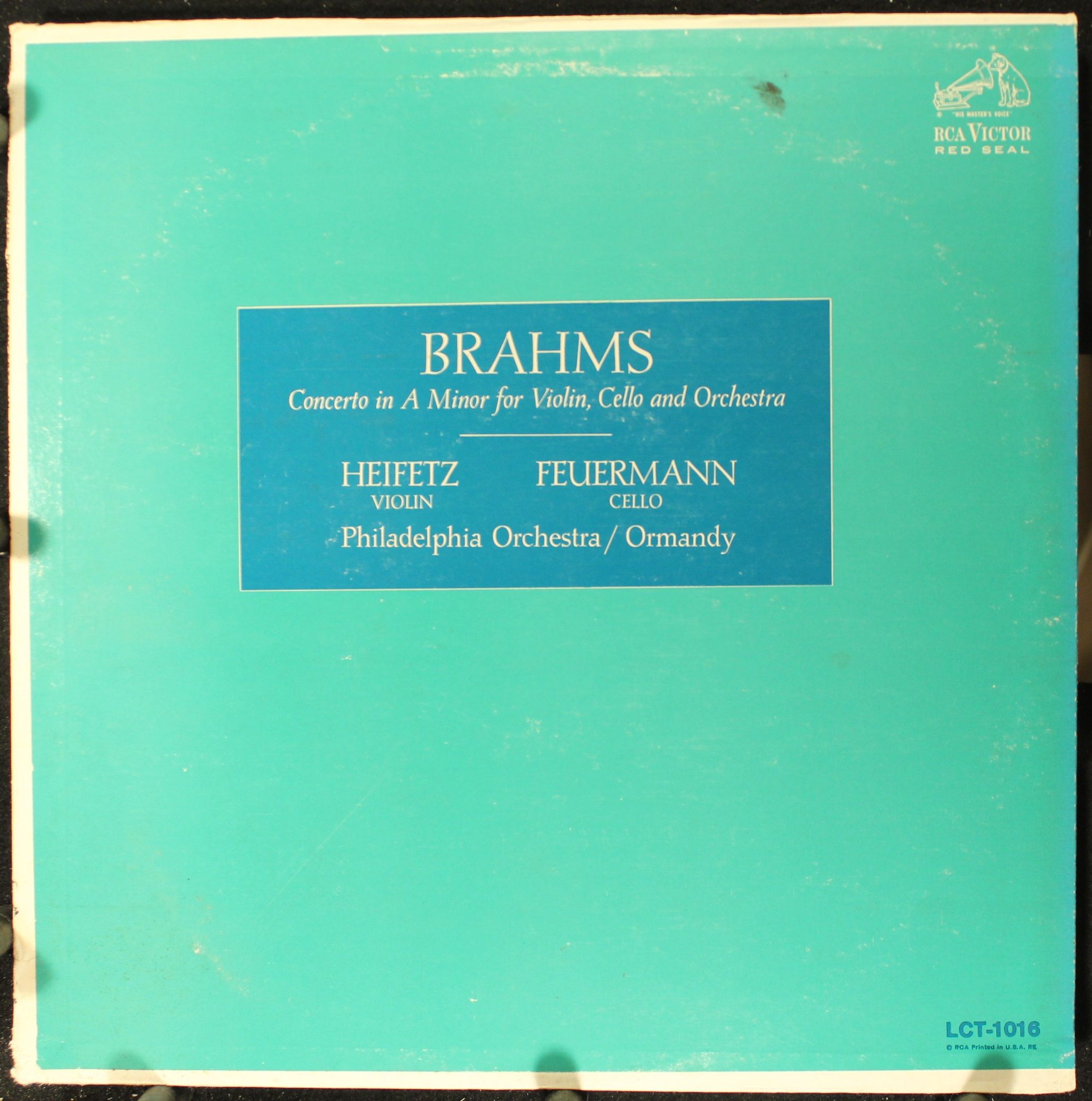 RCA Victor Red Seal LCT-1016 - Johannes Brahms, Jascha Heifetz,
