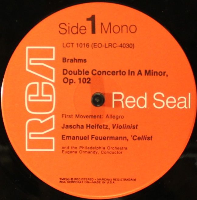 RCA Victor Red Seal LCT-1016 - Johannes Brahms, Jascha Heifetz, - Image 3
