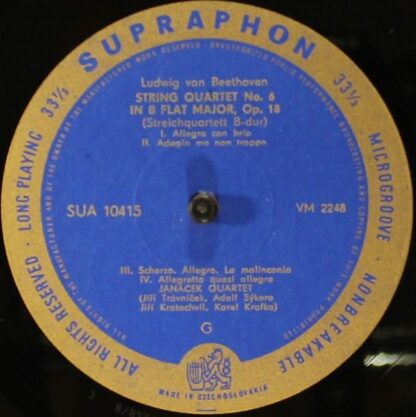 Supraphon SUA 10415 - Ludwig van Beethoven, Janáček Quartet - St - Image 3