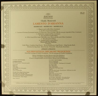 Archiv Produktion 2533 146 - Claudio Monteverdi, Monteverdi-Chor - Image 2