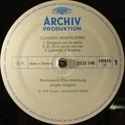 Archiv Produktion 2533 146 - Claudio Monteverdi, Monteverdi-Chor - Image 5