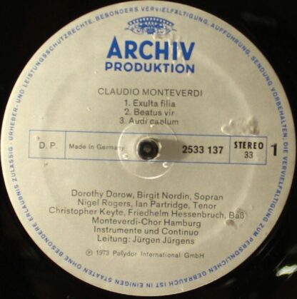 Archiv Produktion 2533 137 - Claudio Monteverdi, Dorothy Dorow, - Image 5