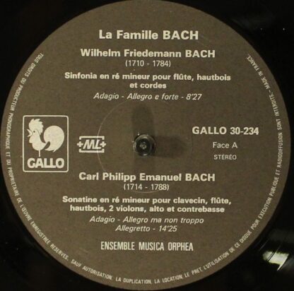 Gallo (4) 30-234 - Ensemble Musica Orphea - La Famille Bach - Image 5