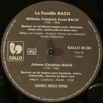 Gallo (4) 30-234 - Ensemble Musica Orphea - La Famille Bach - Image 6
