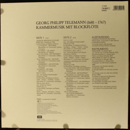 Deutsche Harmonia Mundi 1C 065 16 9557 1 - Georg Philipp Teleman - Image 2