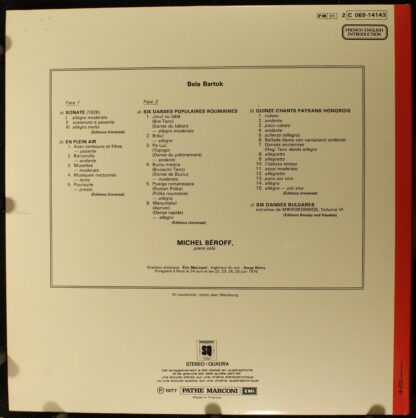 La Voix De Son Maître 2C 069-14143 - Béla Bartók, Michel Béroff - Image 2