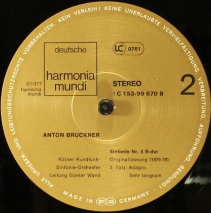 Deutsche Harmonia Mundi 1C 153-99 670/71 - Anton Bruckner, Günte - Image 8