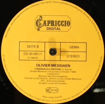 Capriccio CD 30 041/1-2 - Olivier Messiaen, Yvonne Loriod, Jeann - Image 7