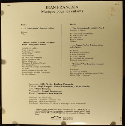 Cybelia CY 643 - Jean Françaix - Musique Pour Les Enfants - Image 2