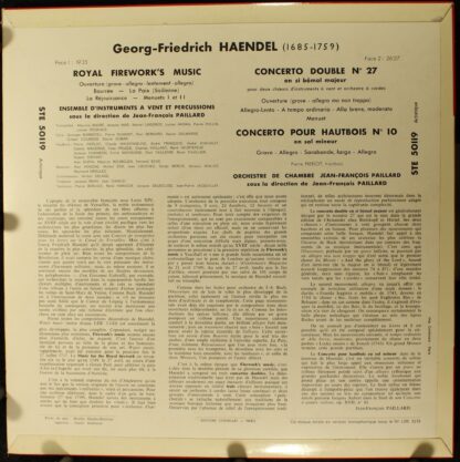 Erato STE 50119 - Georg Friedrich Händel, Jean-François Paillard - Image 2