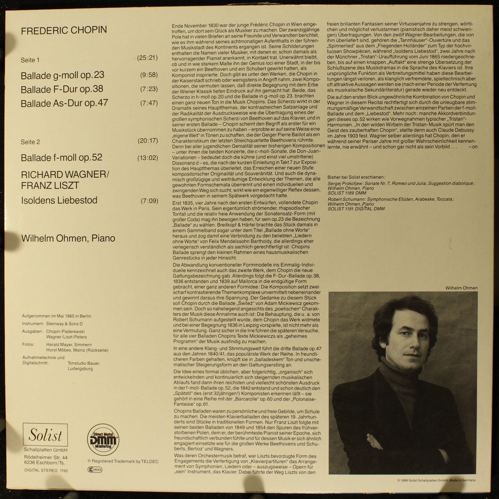 Solist (2) 1192 - Frédéric Chopin, Richard Wagner, Franz Liszt - - Image 2