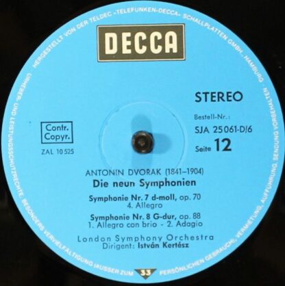 DECCA SJA 25061-D/1-7 - Antonín Dvořák, London Symphony Orchestr - Image 7