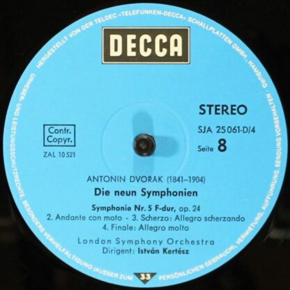 DECCA SJA 25061-D/1-7 - Antonín Dvořák, London Symphony Orchestr - Image 14