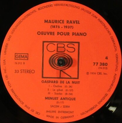 CBS 77380 - Maurice Ravel, Philippe Entremont, Dennis Lee (2) - - Image 6