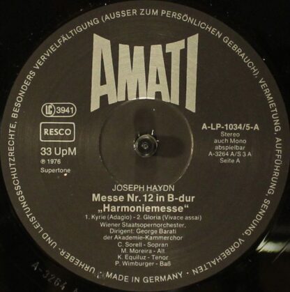 Amati A LP 1034 / 1-5 - Joseph Haydn, Kammerorchester Der Wiener - Image 6