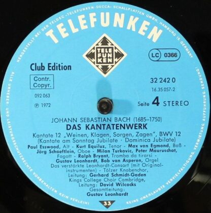 Telefunken 16.35057 - Johann Sebastian Bach - Das Kantatenwerk - Image 6